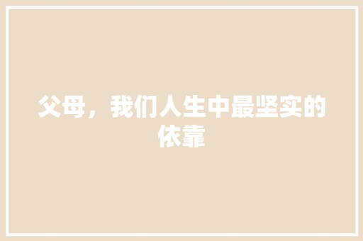 父母，我们人生中最坚实的依靠 应用文