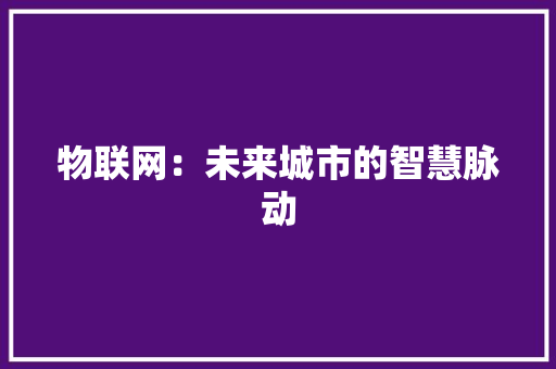 物联网：未来城市的智慧脉动 应用文