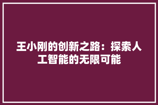 王小刚的创新之路：探索人工智能的无限可能