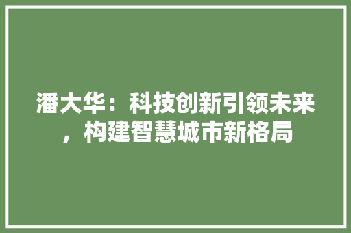 潘大华：科技创新引领未来，构建智慧城市新格局