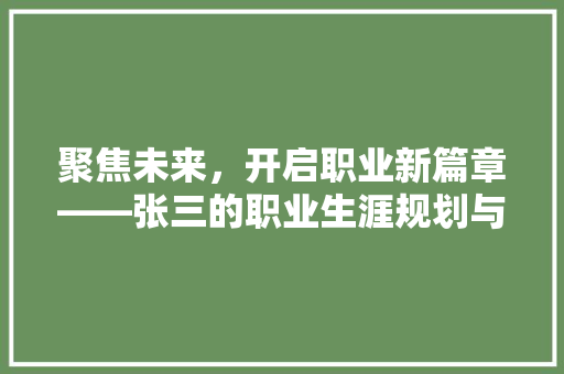 聚焦未来，开启职业新篇章——张三的职业生涯规划与应用文式简历展示